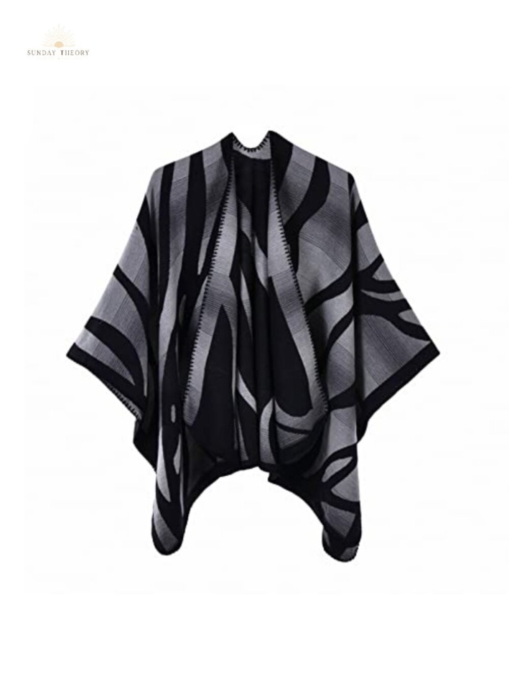 Women's Reversible Shawl Wrap Poncho Sweater Cape Plaid